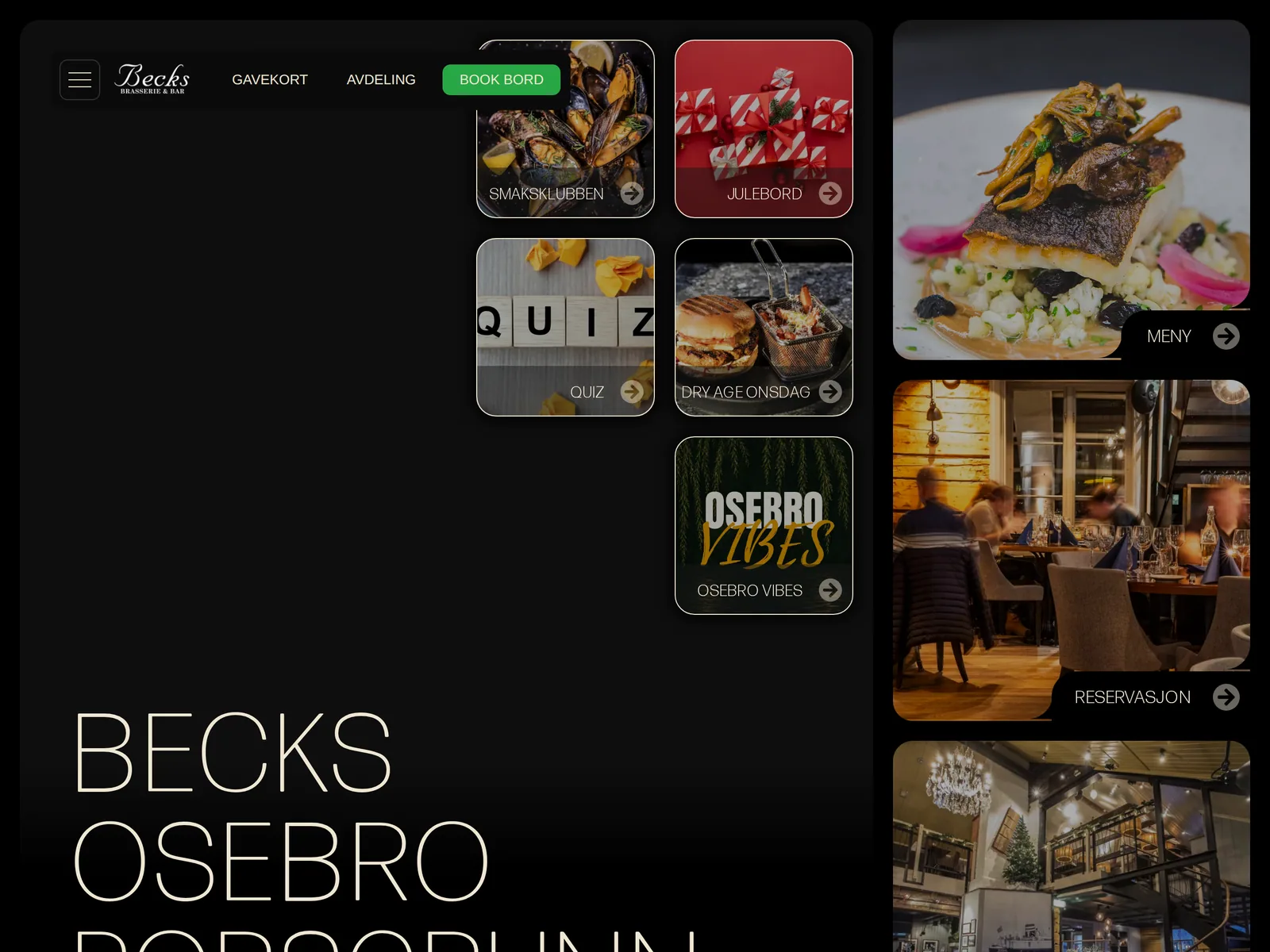 Skjermbilde av becksbrasserie.no