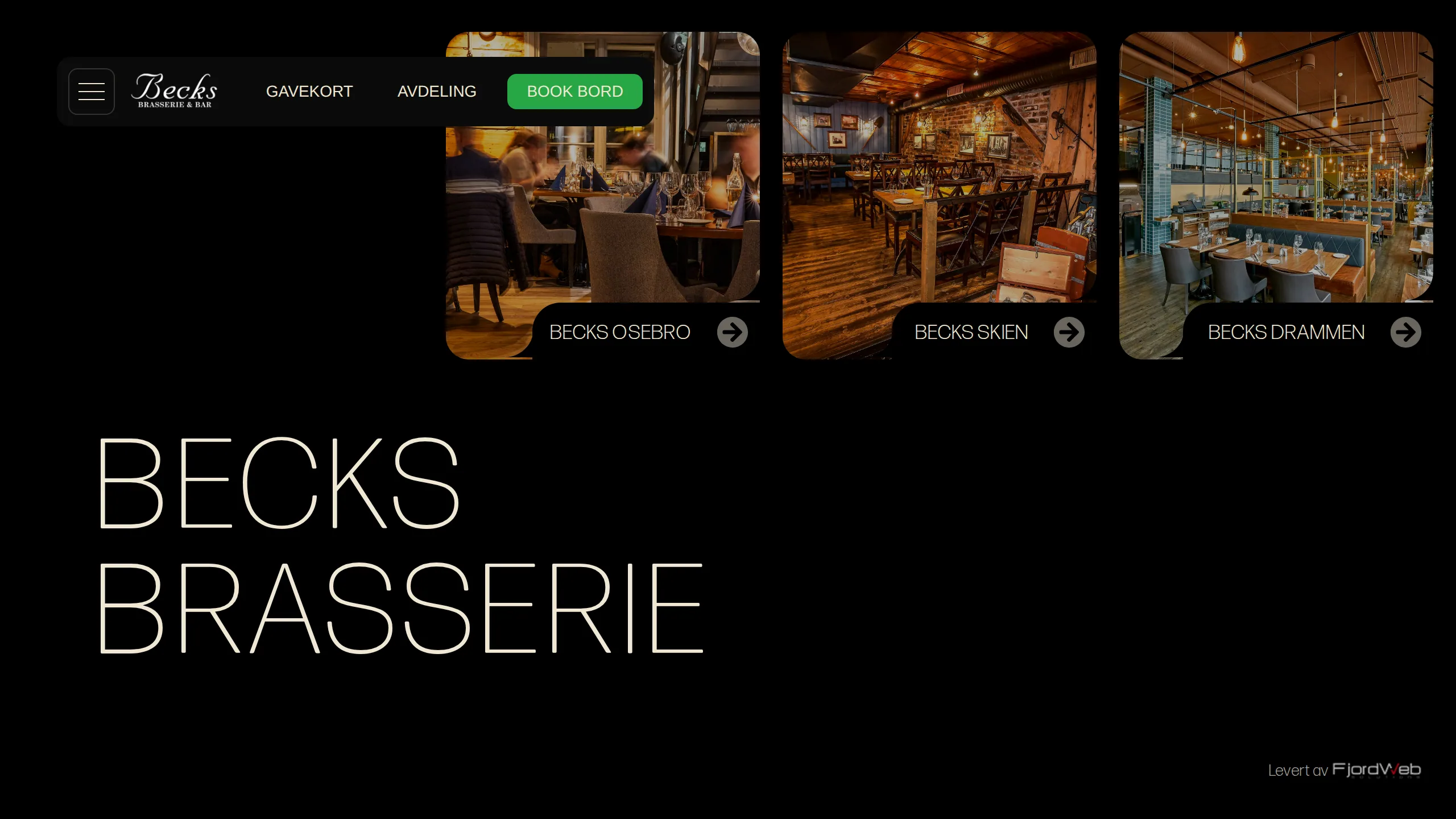 Forsiden på becksbrasserie.no
