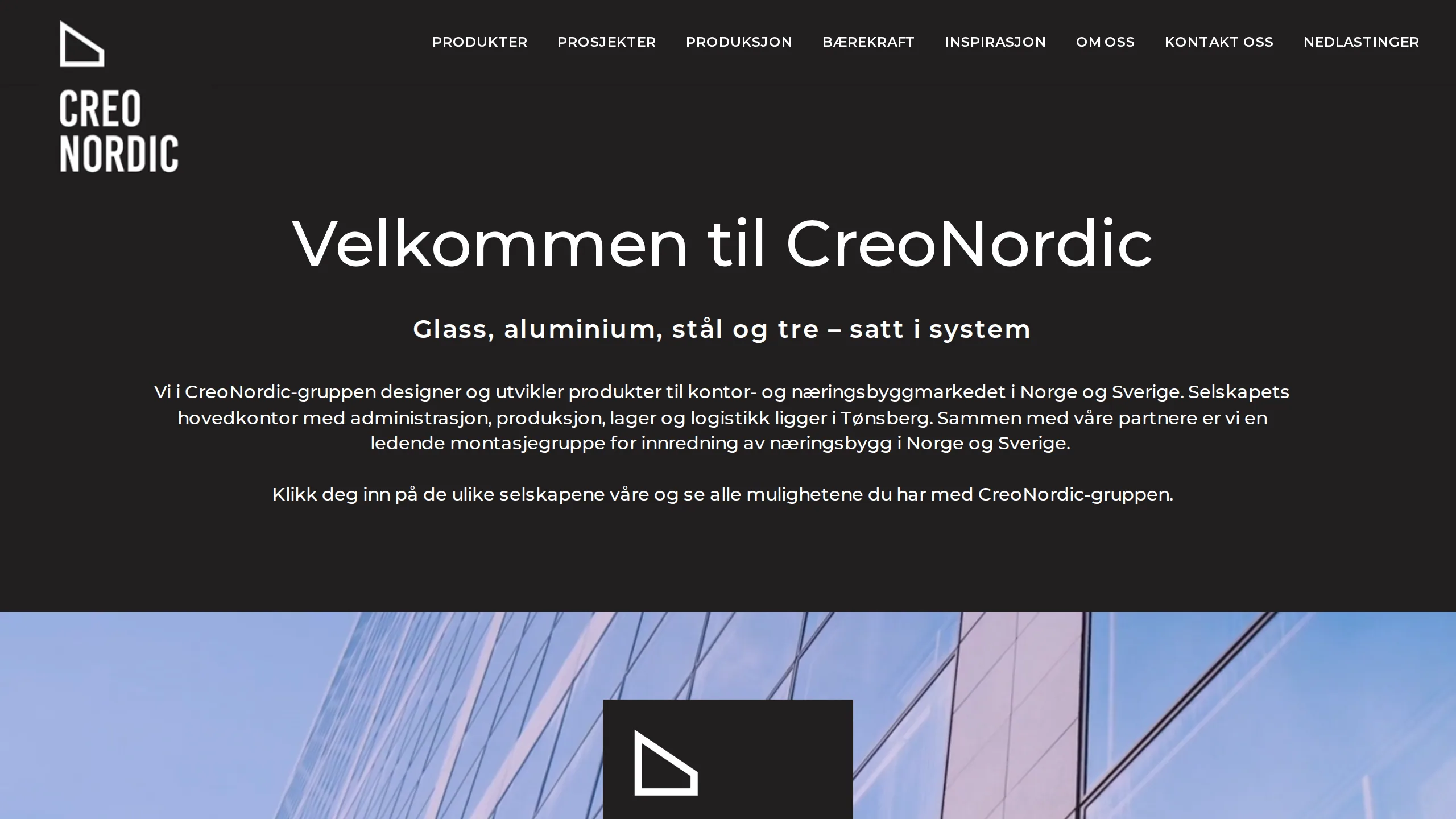 Forsiden på creonordic.no