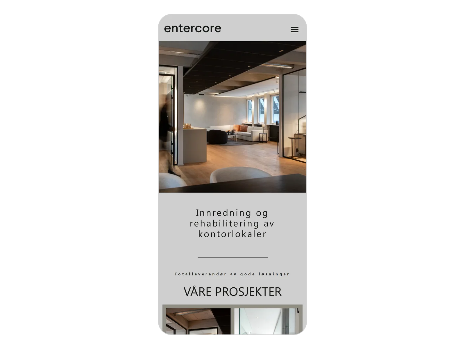 Skjermbilde av entercore.no