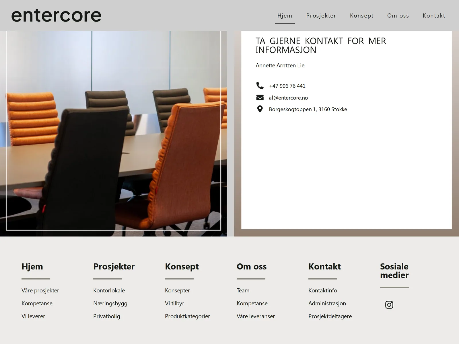 Skjermbilde av entercore.no