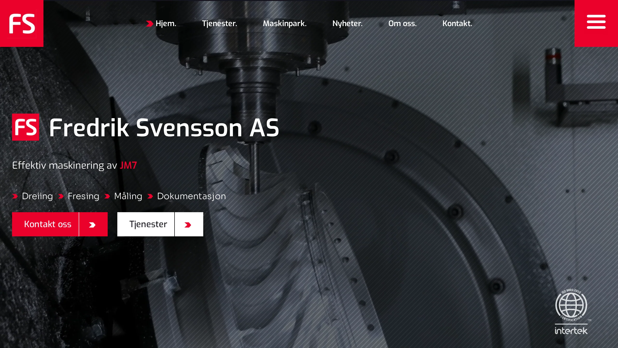 Forsiden på fredriksvensson.no