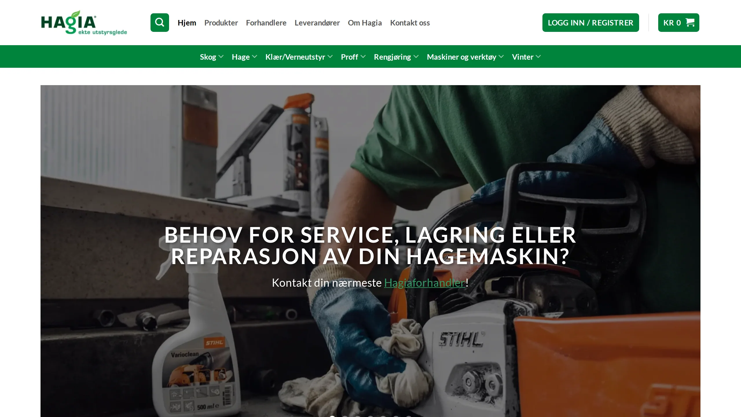 Forsiden på hagia.no