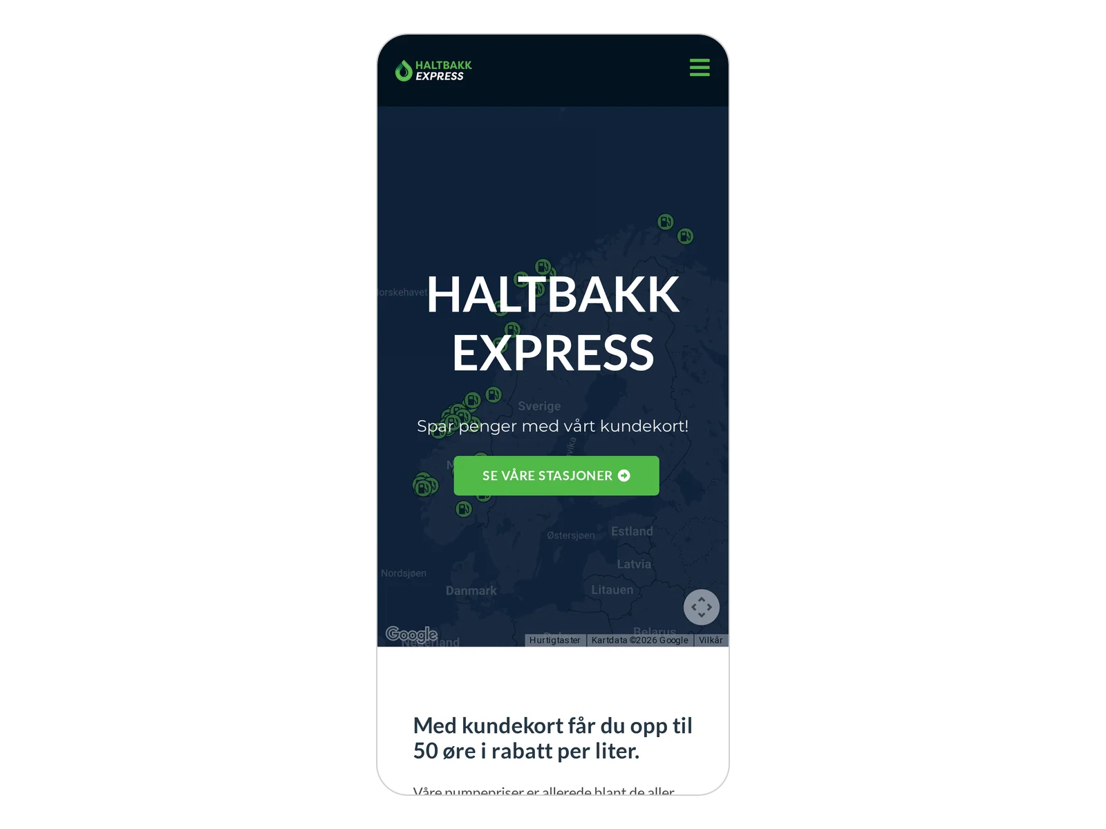 Skjermbilde av haltbakkexpress.no