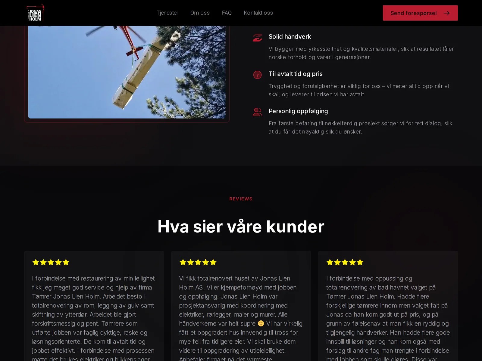 Skjermbilde av lienholm.no