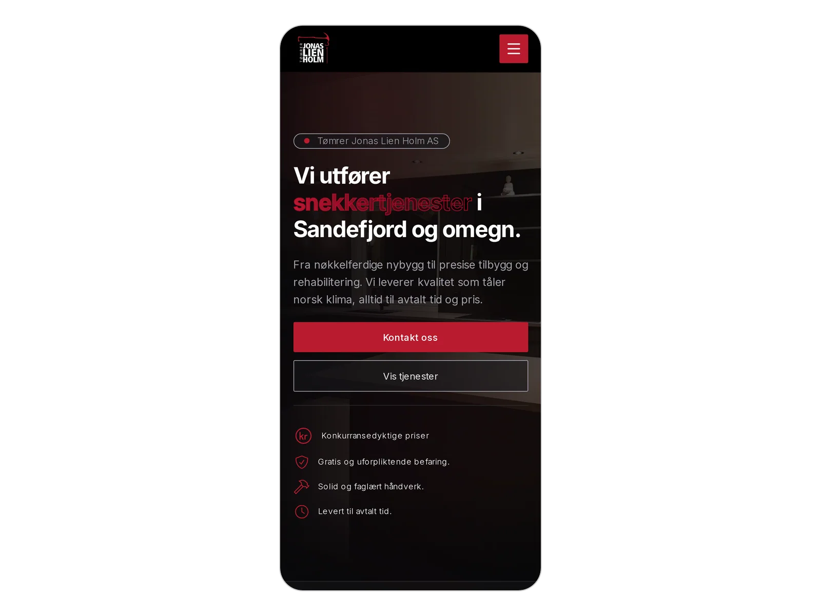 Skjermbilde av lienholm.no
