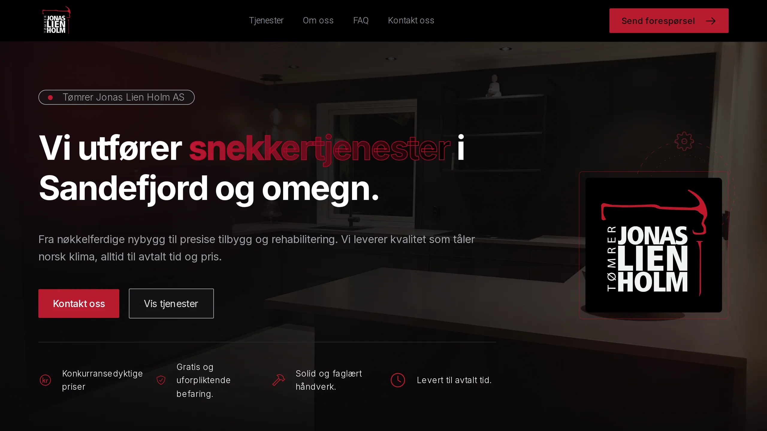 Forsiden på lienholm.no