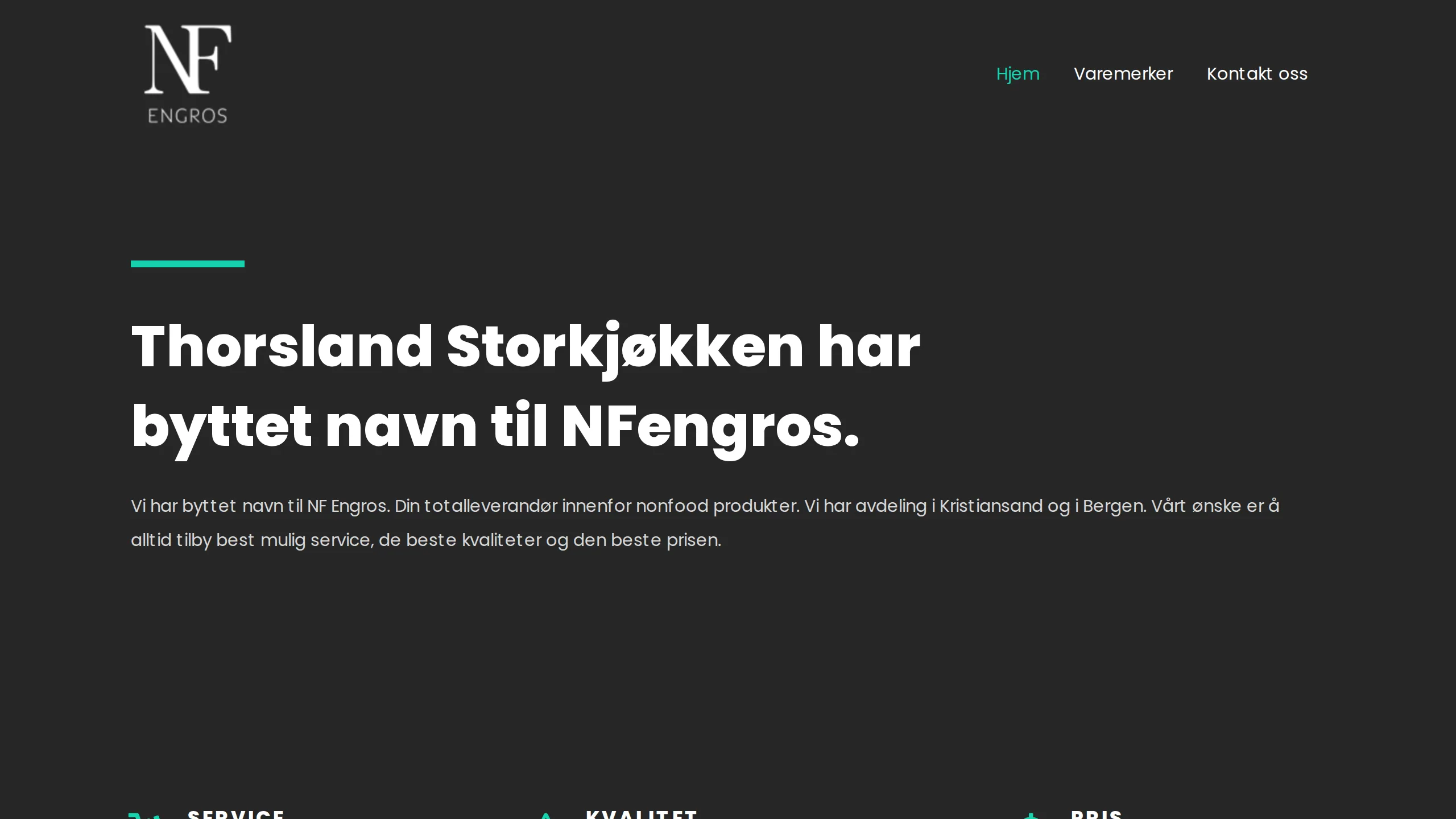 Forsiden på nfengros.no