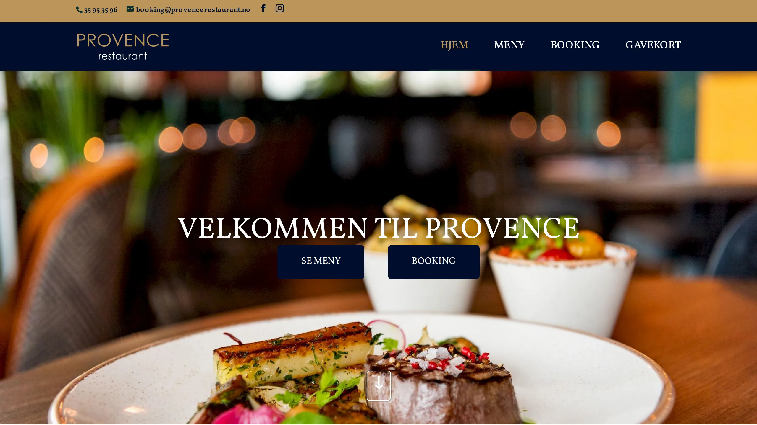 Forsiden på provencerestaurant.no
