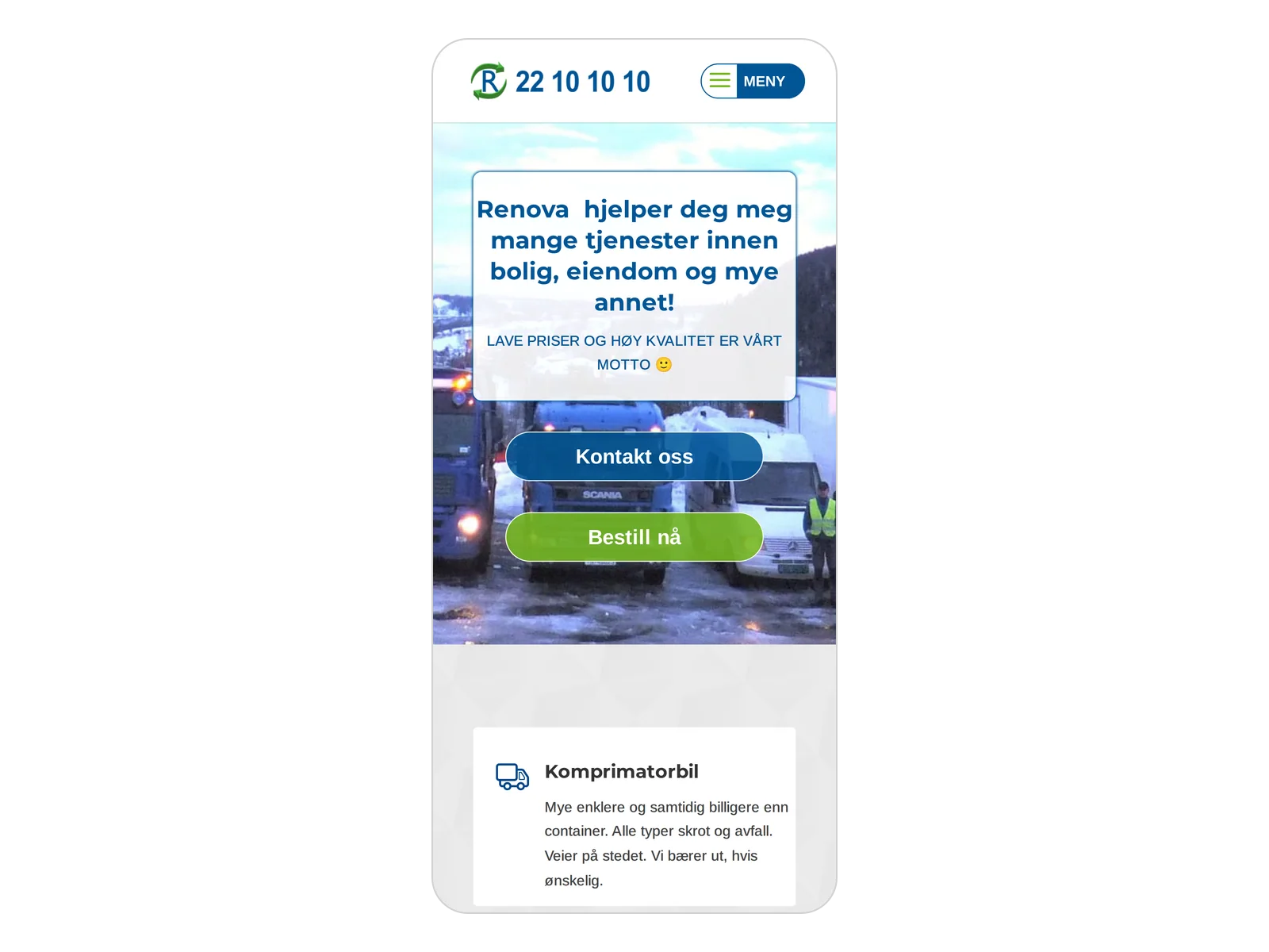 Skjermbilde av renova.no