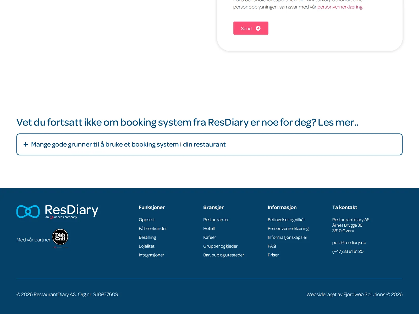 Skjermbilde av resdiary.no