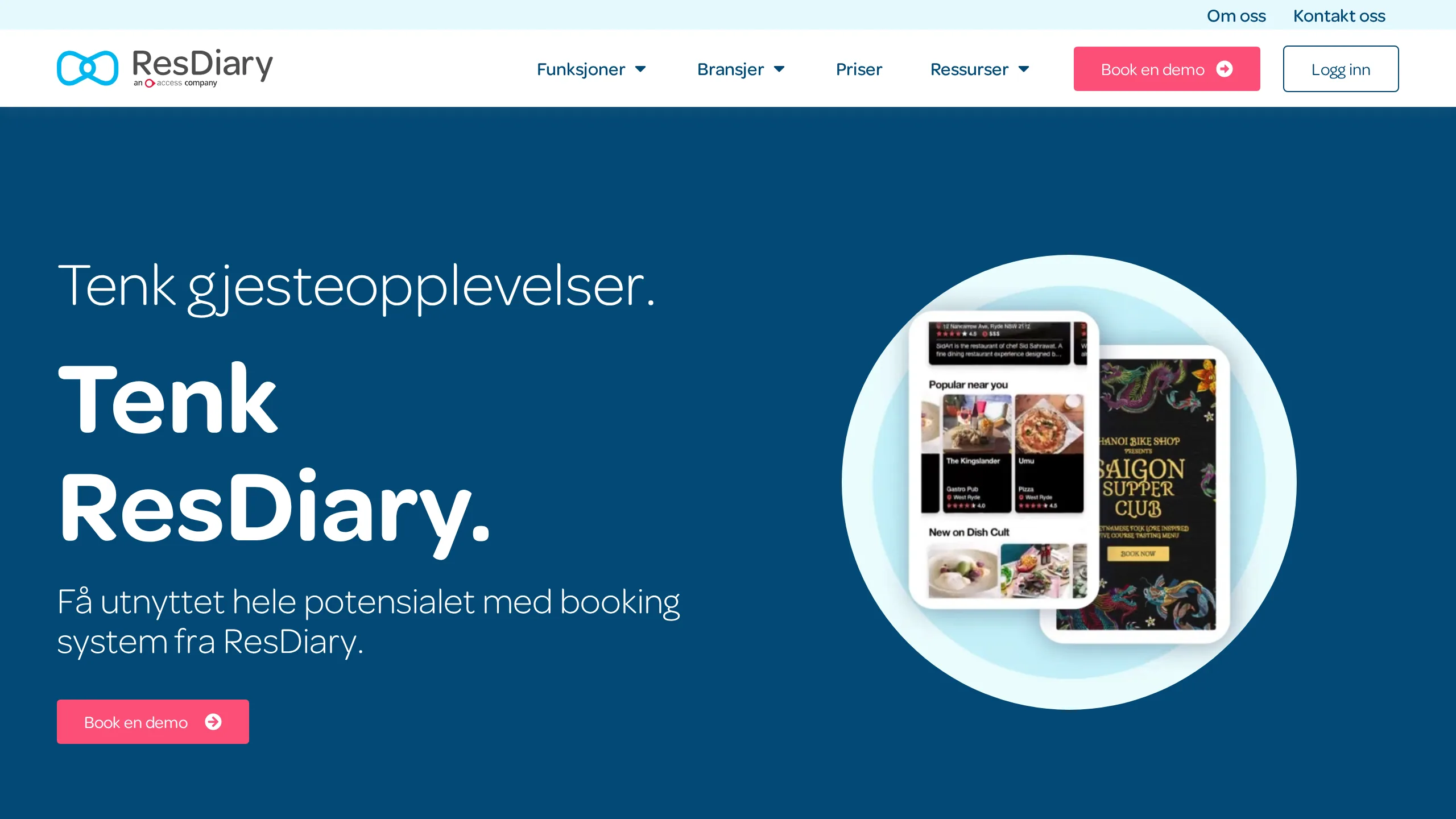 Forsiden på resdiary.no