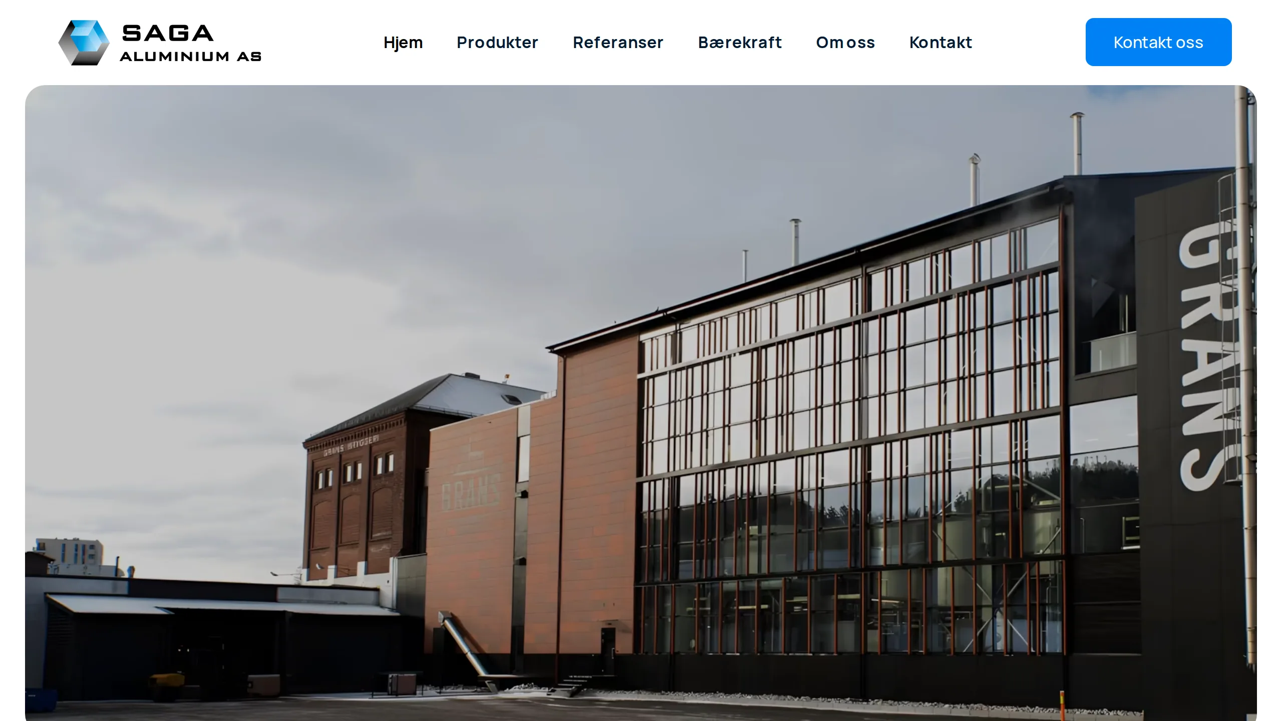 Forsiden på sagaaluminium.no