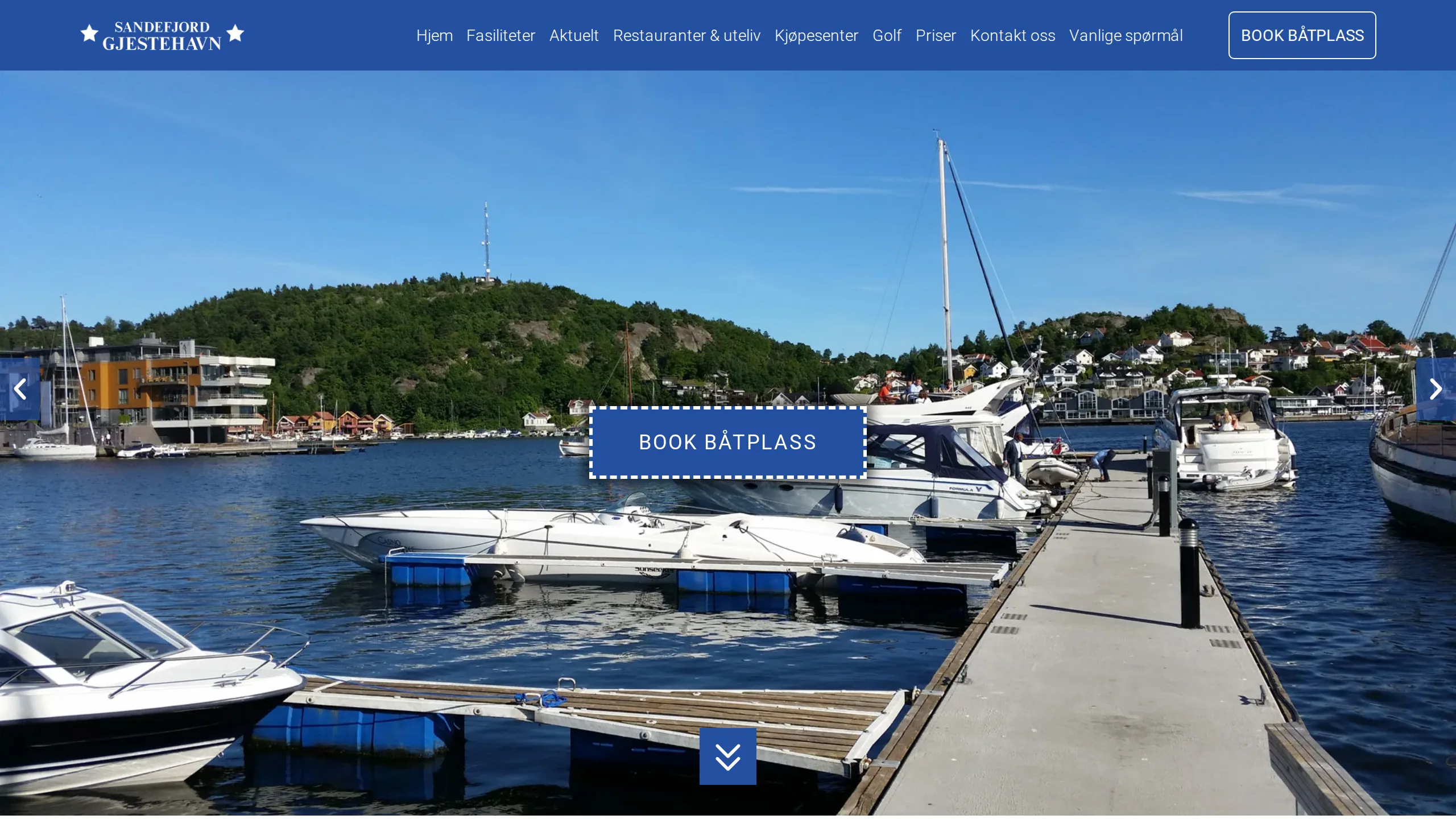 Forsiden på sandefjordgjestehavn.no