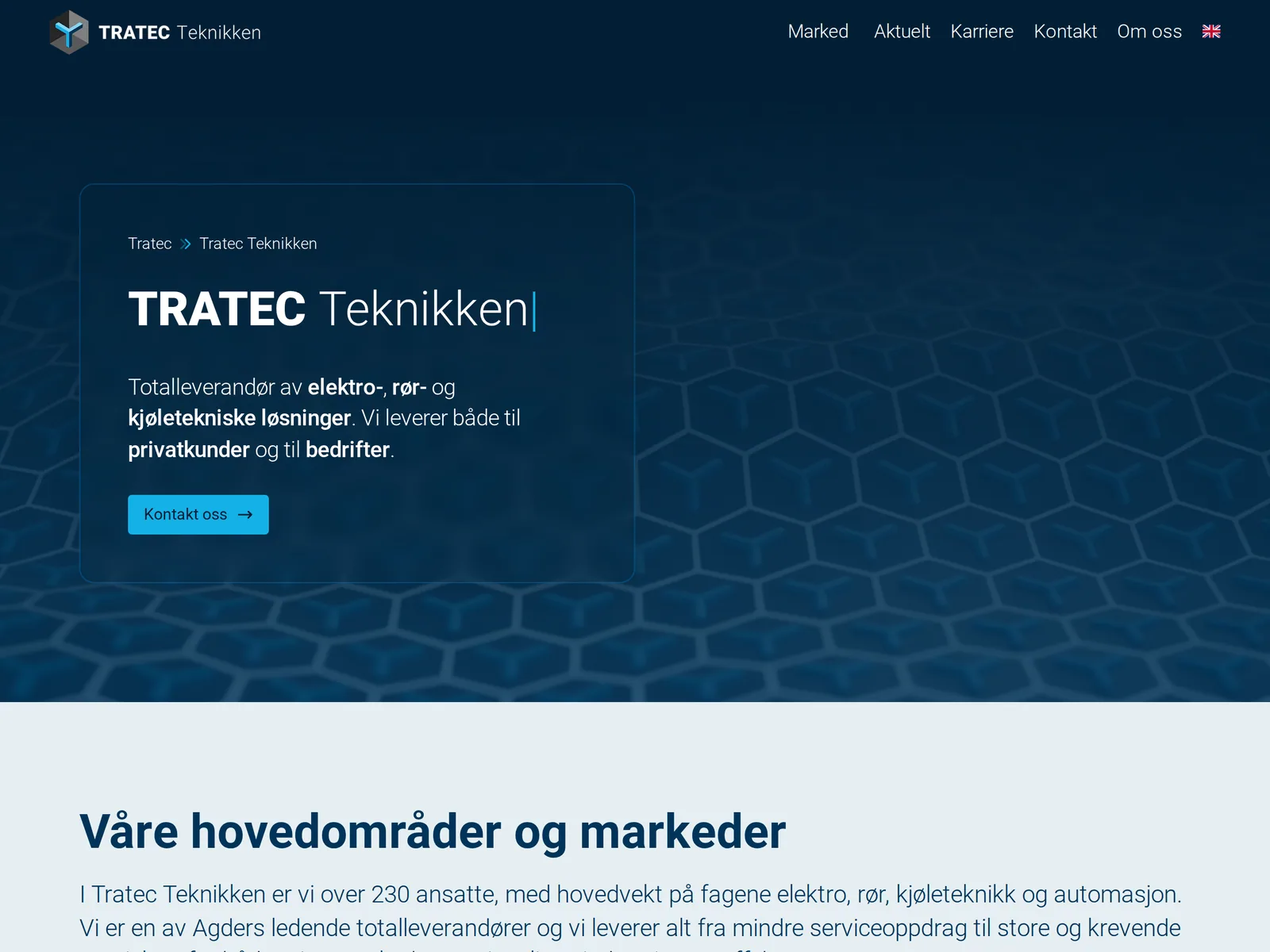 Skjermbilde av tratec.no
